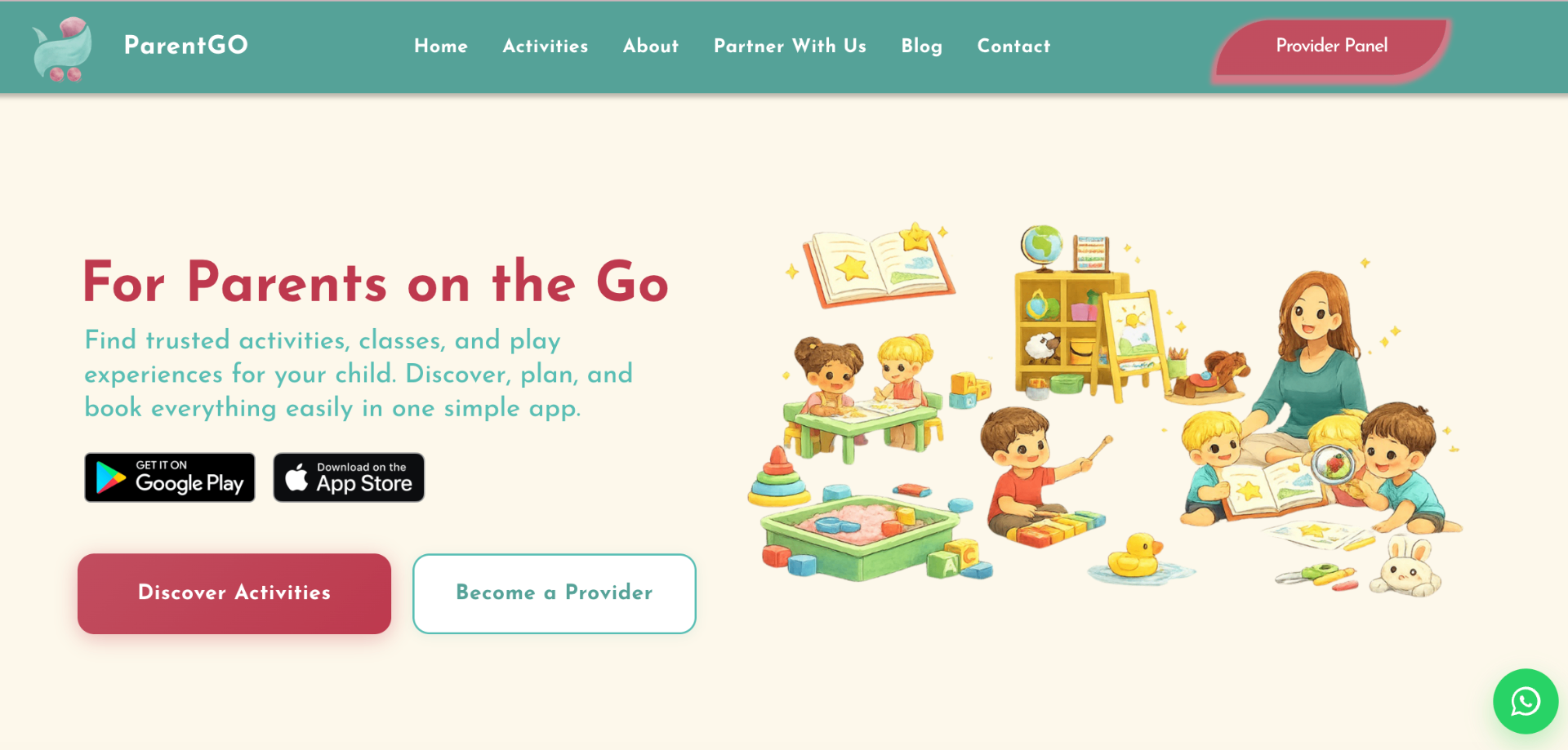 ParentGo marketing website