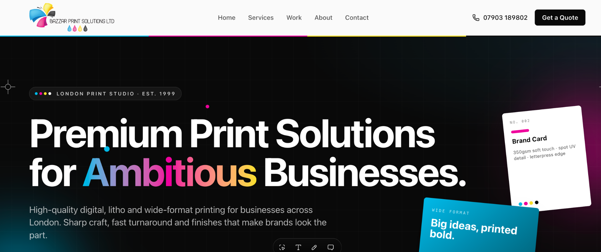 bazzarprint.co.uk — website by Leo Digital