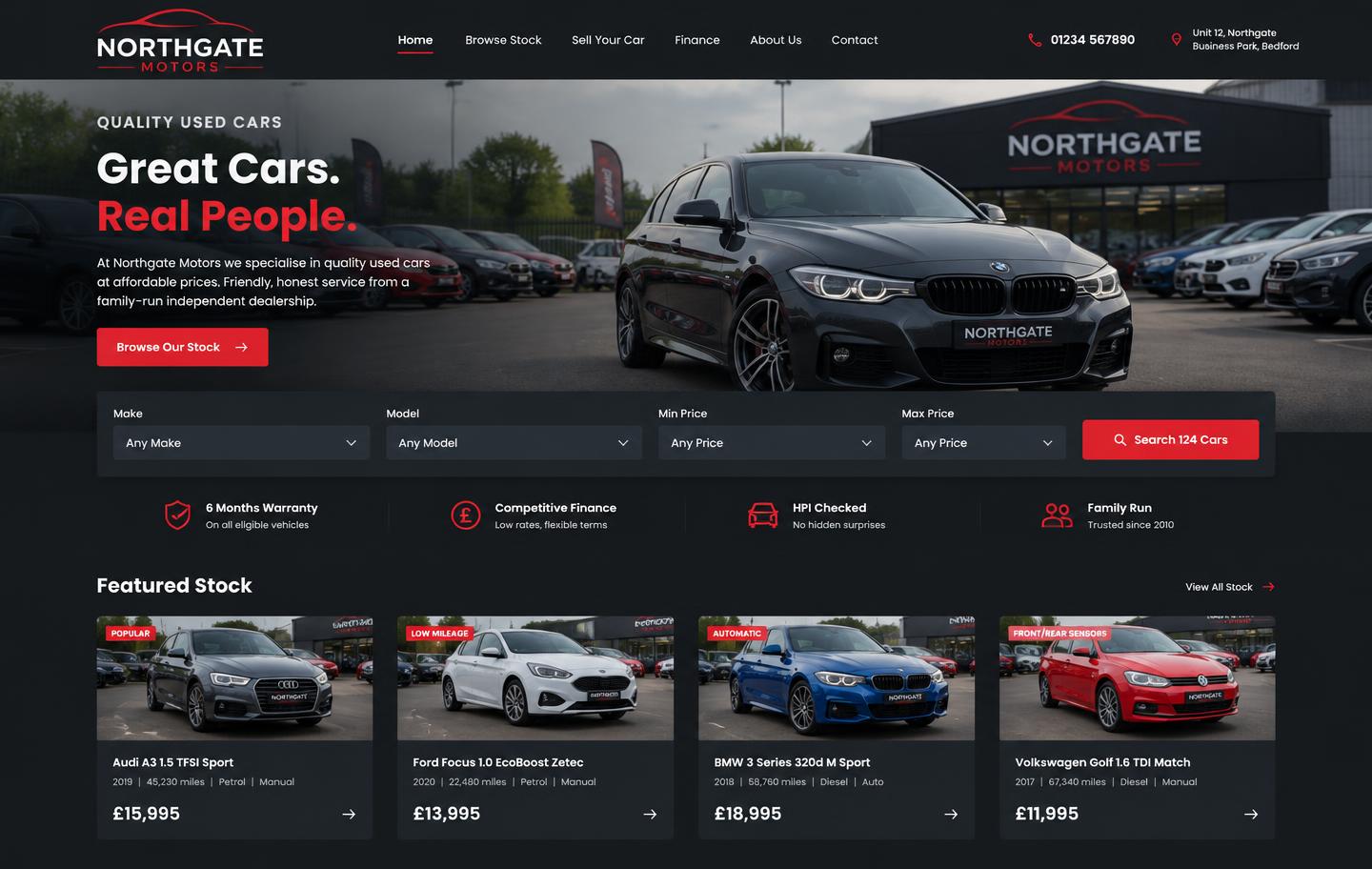 Northgate Motors, a sample design, not client work, by Leo Digital