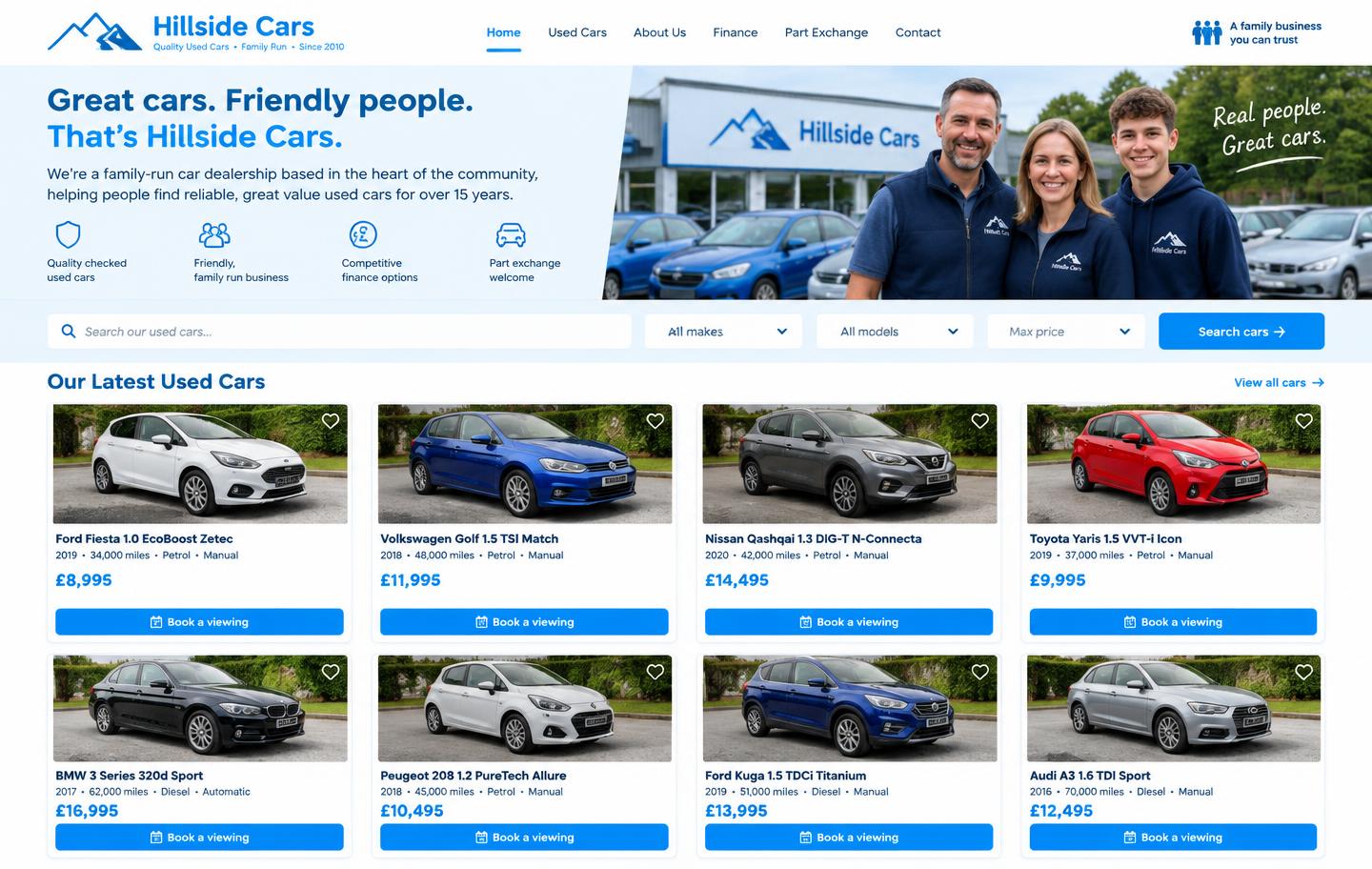 Hillside Cars, a sample design, not client work, by Leo Digital