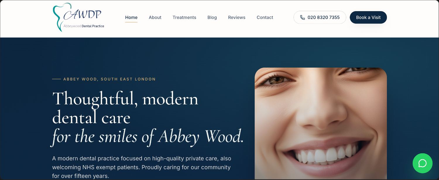 Abbeywood Dental Practice homepage