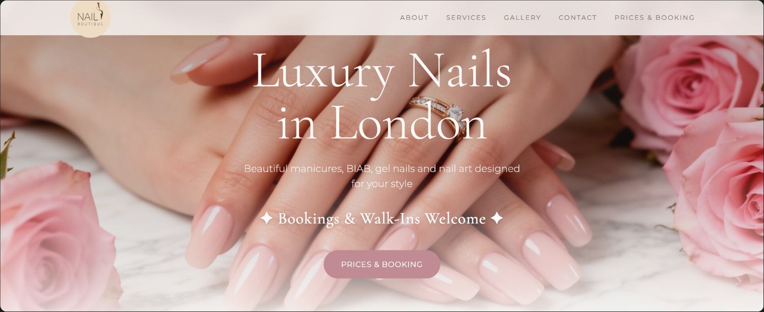 Nail Boutique homepage