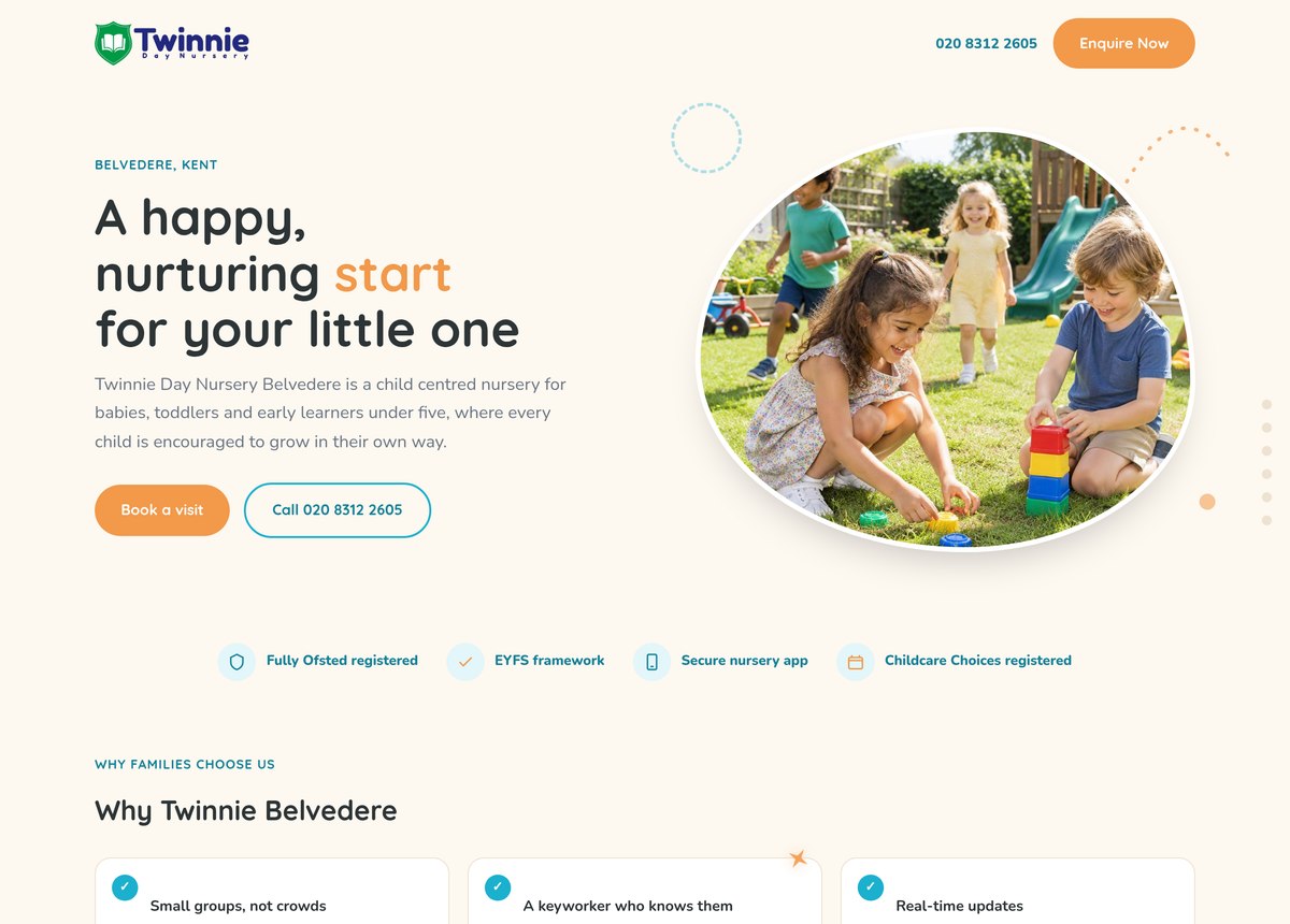 Twinnie Day Nursery homepage